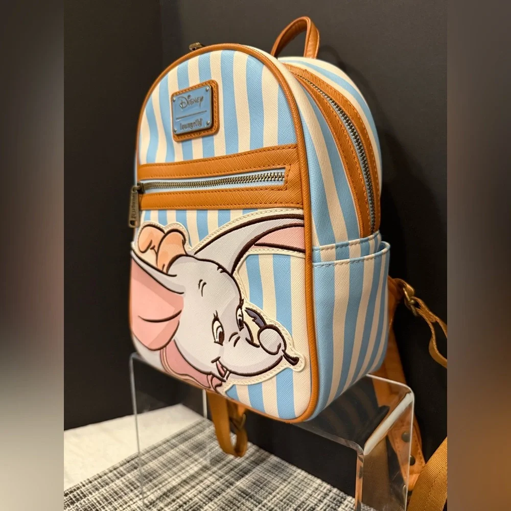 🐘 Loungefly x Disney Dumbo Mini Child Backpack – Blue Stripe